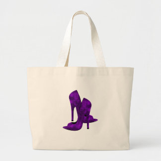 Grand Tote Bag Chaussures à talons hauts violettes