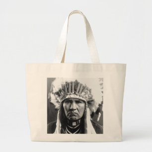 GRAND TOTE BAG CHEF INDIEN NATIVE AMERICAN FOURRE-TOUT PURSE