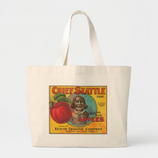 Grand Tote Bag Chef Seattle Brand Apples Vintage Étiquette Crate