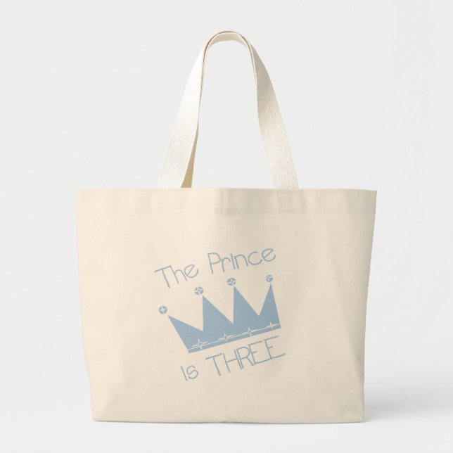 Grand Tote Bag Chemises et cadeaux Prince Crown 3e anniversaire (Devant)
