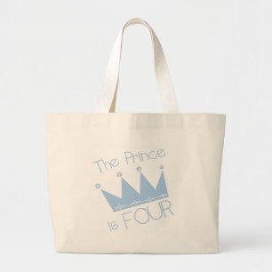 Grand Tote Bag Chemises et cadeaux Prince Crown 4th Birthday