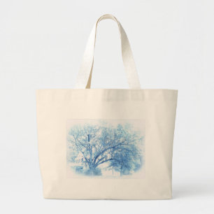 Grand Tote Bag Chêne bleu du sud Toile