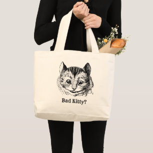 Grand Tote Bag Cheshire Chat d'Alice Au Pays des merveilles
