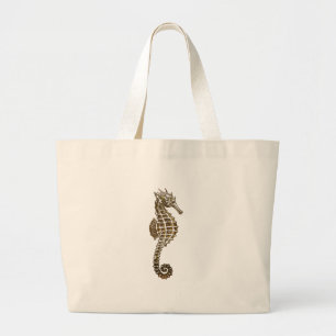 Grand Tote Bag Cheval de mer Cute Cadeau animal marin