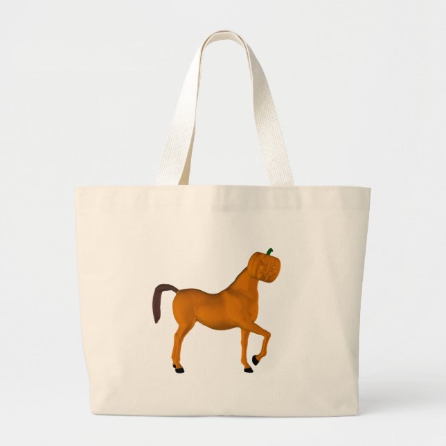 Grand Tote Bag Cheval d'Halloween (Devant)