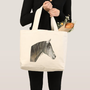 Grand Tote Bag Cheval gris