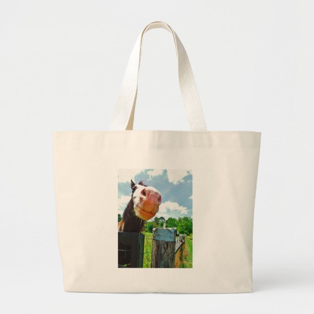 Grand Tote Bag Cheval souriant (Devant)