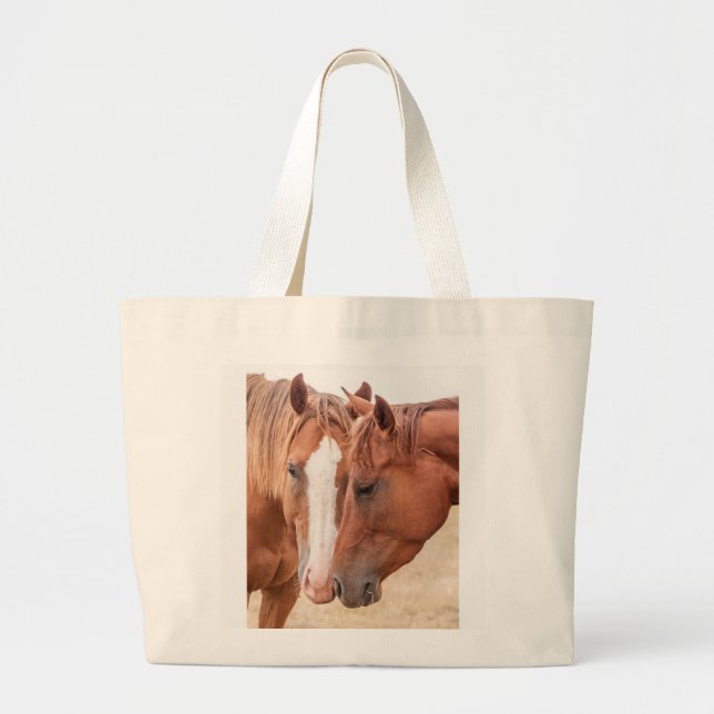 Grand Tote Bag Chevaux étourdissant dans un pâturage (Devant)
