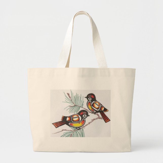 Grand Tote Bag chickadees 1 (Devant)