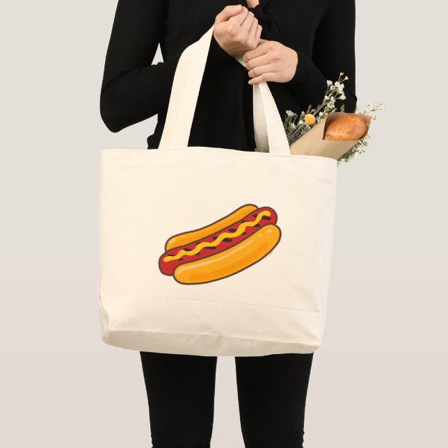 Grand Tote Bag Chien Chaud Grillé (Devant (produit))