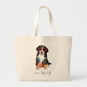 Grand Tote Bag Chien de montagne bernois d'été