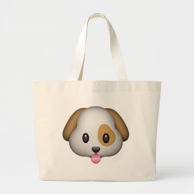 Grand Tote Bag Chien - Emoji (Devant)