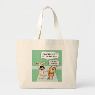 Grand Tote Bag Chien et chat drôles