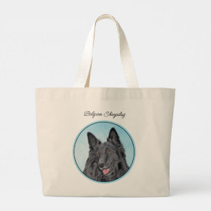 Grand Tote Bag Chien noir peintre Groenendael Belge