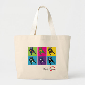 Grand Tote Bag Chiens en blocs colorés Fourre-tout