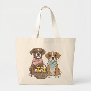 Grand Tote Bag Chiens en boîte de Pâques