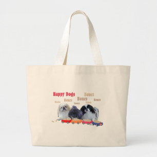 Grand Tote Bag Chiens heureux Bones