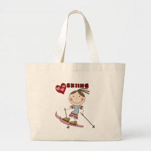 Grand Tote Bag Chiffre T-shirts et cadeaux de bâton de skieur de