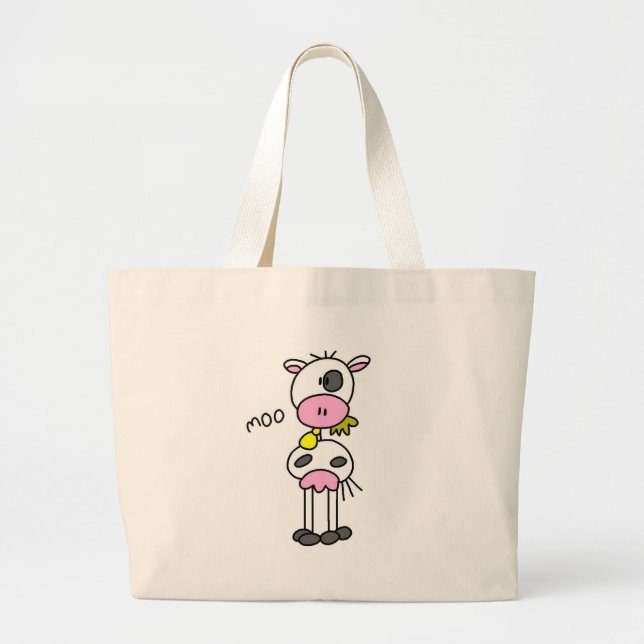 Grand Tote Bag Chiffre T-shirts et cadeaux de bâton de vache (Devant)