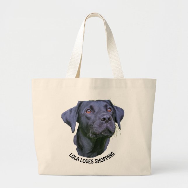 Grand Tote Bag Chiot de labrador retriever - qui aime faire des (Devant)