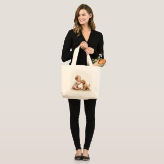 Grand Tote Bag Chiot et bébé