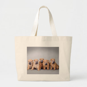 Grand Tote Bag Chiots chinois Shar Pei
