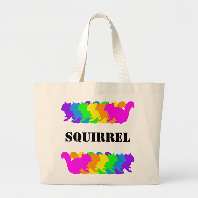 Grand Tote Bag Chipmunk , squirrel , illustration　(Colorful) (Devant)