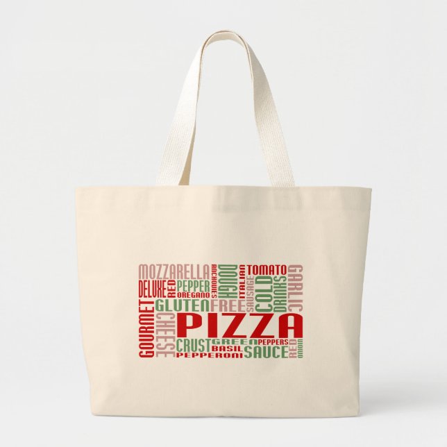 Grand Tote Bag chitChat à la pizza (Devant)