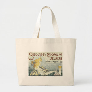 Grand Tote Bag Chocolat Art Nouveau Femme