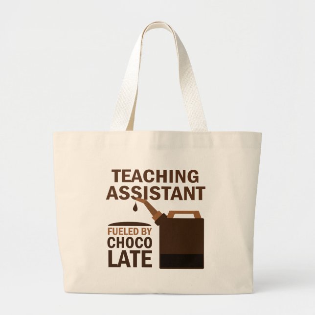 Grand Tote Bag Chocolat (drôle) d'assistant d'enseignement (Devant)