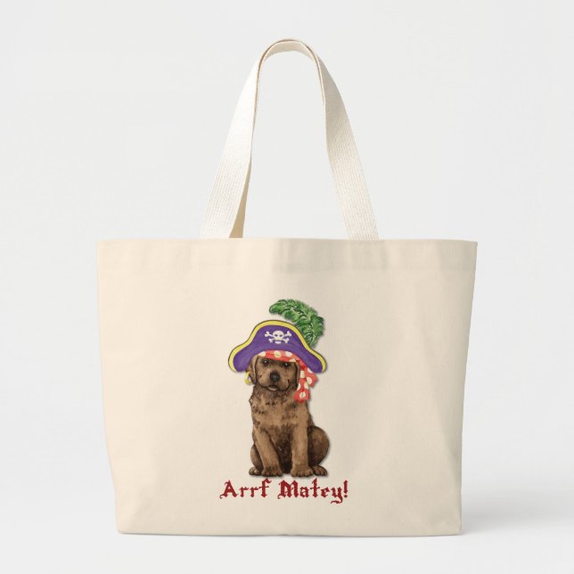 Grand Tote Bag Chocolat Lab Pirate (Devant)