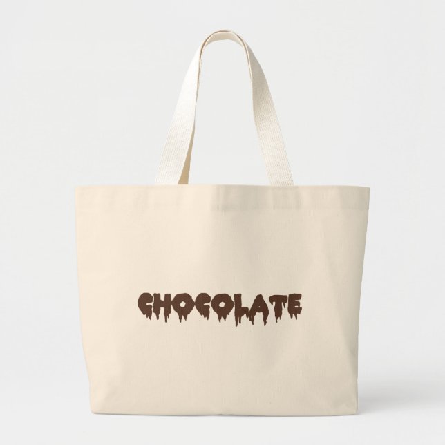 Grand Tote Bag Chocolat - style rocheux d'horreur (Devant)