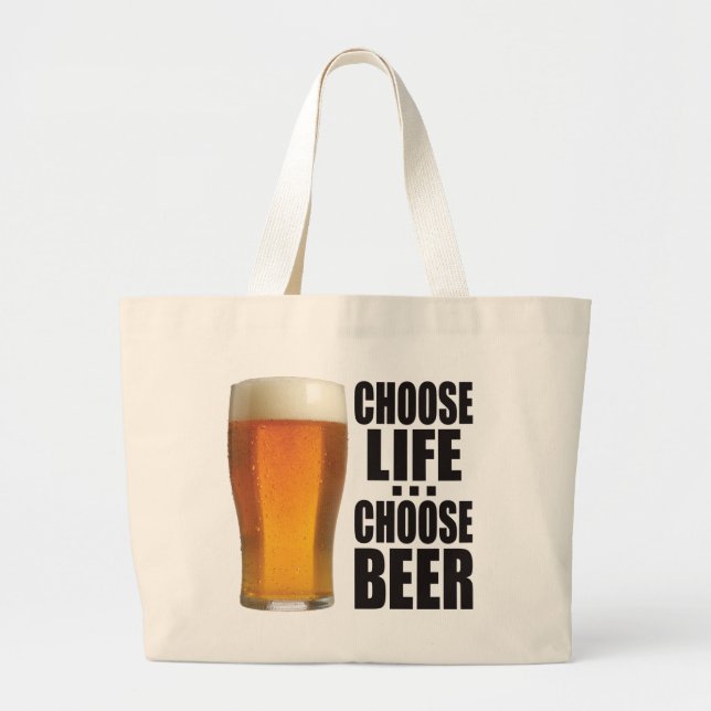 Grand Tote Bag Choisissez la bière (Devant)