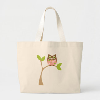 Grand Tote Bag Chouette-bébé rose