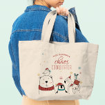 Grand Tote Bag Christmas Animals Chaos Coordinator Personalized<br><div class="desc">Christmas Animals Chaos Coordinator Personalized Tote Bags features cute festive animals with the text "chaos coordinator" and your personalized name in a fun red script. Perfect for that busy mom,  coach,  teacher,  sports team manager,  work colleagues or boss. Designed by ©Evco Studio www.zazzle.com/store/evcostudio</div>