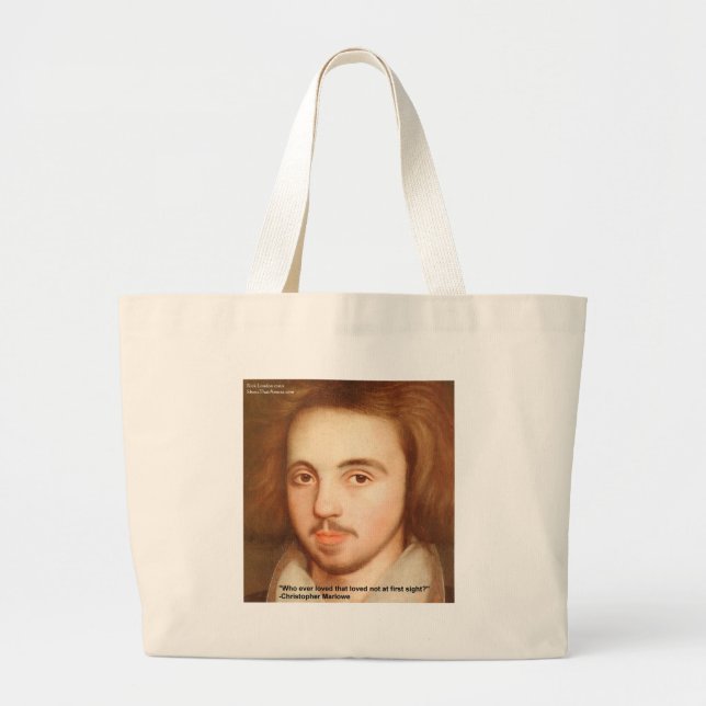 Grand Tote Bag Christopher Marlowe "1er site" Citation d'amour Ca (Devant)