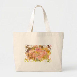 Grand Tote Bag Chuchotements de Magie : Deux Amies Fées dans un J