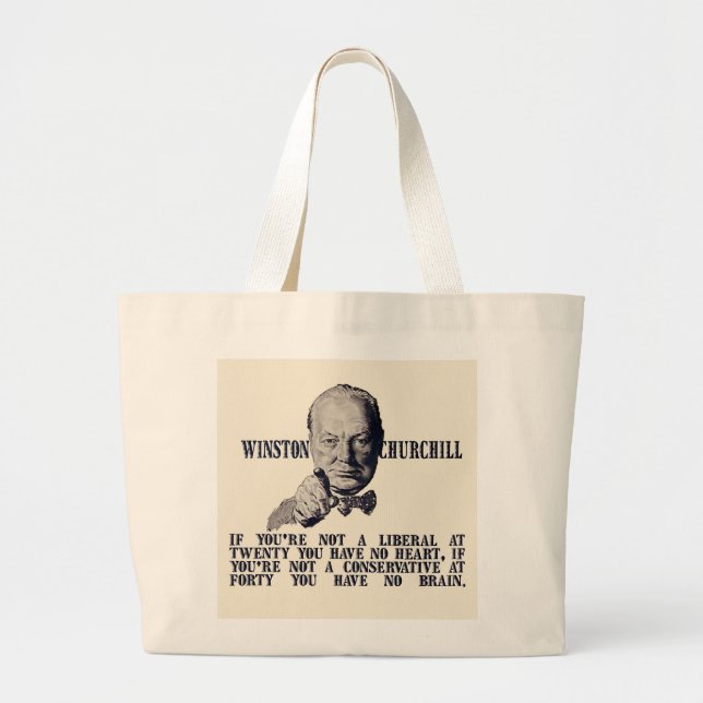 Grand Tote Bag Churchill sur des conservateurs et des libéraux (Devant)