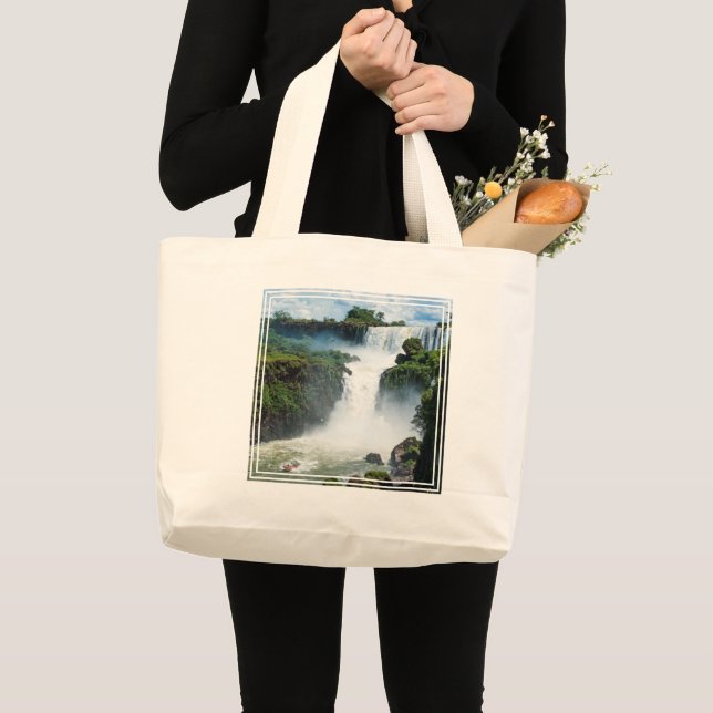 Grand Tote Bag Chutes d'Iguazu entourées de jungle (Devant (produit))