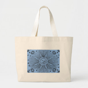 Grand Tote Bag Ciel Nocturne Antique Étoiles Solaires Zodiaque Mé