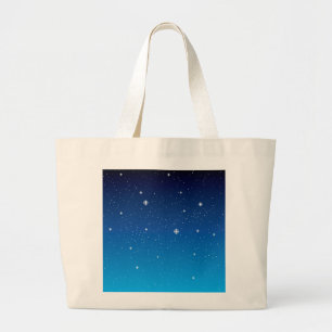 Grand Tote Bag Ciel nocturne étoilé bleu profond