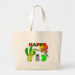 Grand Tote Bag "Cinco chaux de De Mayo heureux", tequila et