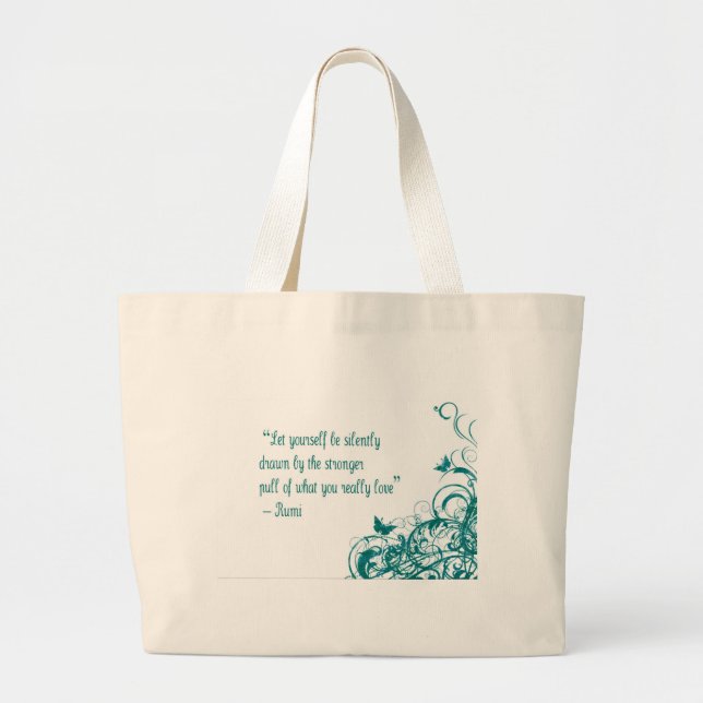 Grand Tote Bag Citation d'amour de Rumi (Devant)