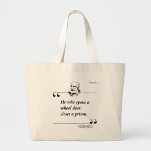 Grand Tote Bag Citation de la porte ouverte Victor Hugo