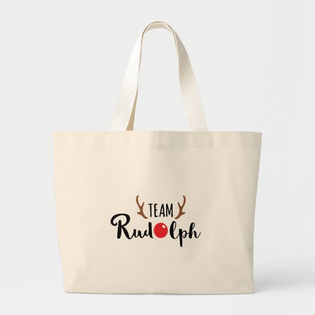 Grand Tote Bag Citation de Noël de l'équipe Rudolph (Devant)