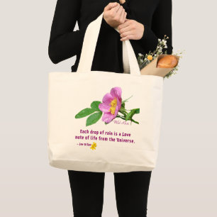 Grand Tote Bag Citation de pluie Rose sauvage