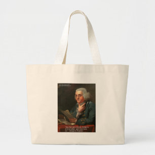 Grand Tote Bag Citation de sagesse de Ben Frankling "N'importe qu