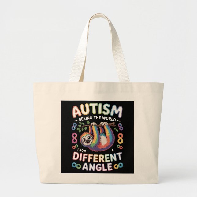 Grand Tote Bag Citation de sensibilisation à l'autisme Esprit uni (Devant)