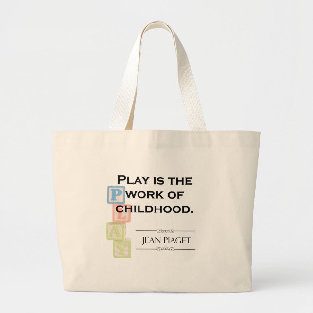 Grand Tote Bag Citation Piaget - Le jeu est l'oeuvre de l'enfance (Devant)