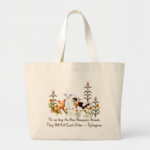 Grand Tote Bag Citation végétarienne de Pythagore